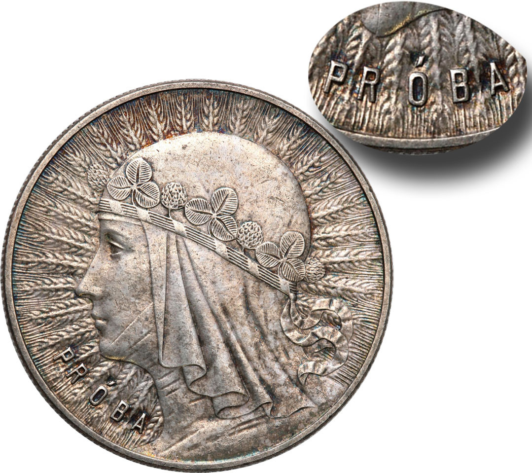 II RP. PRÓBA 10 złotych 1932, głowa kobiety, srebro - tylko 100 szt - RZADKOŚĆ
